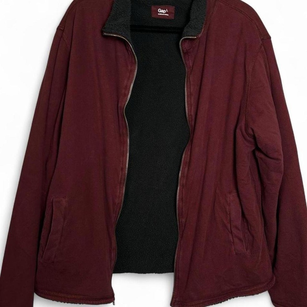 GAP Men's Burgundy Jacket with Black Lining